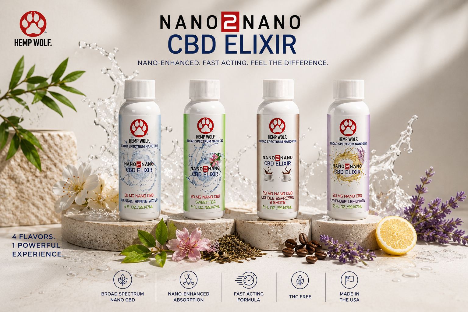 Hemp Wolf wellness shot packaging